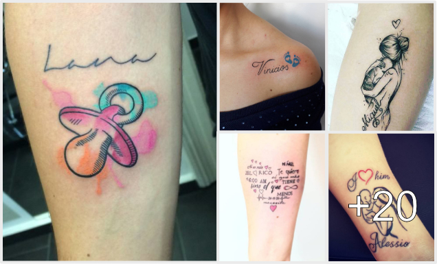 20 Bellas Ideas de Tatuajes con Nombres de los Hijos 20 Bellas Ideas de Tatuajes con Nombres de los Hijos