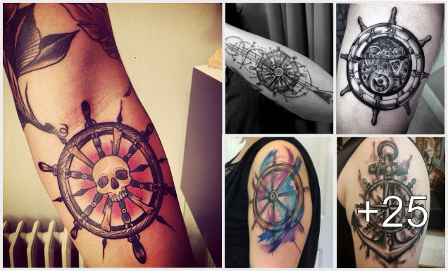 25 Sorprendentes diseños de tatuajes de timón y su significado