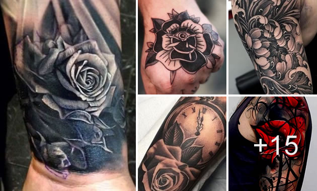 Tatuajes de flores para hombres en brazos y piernas