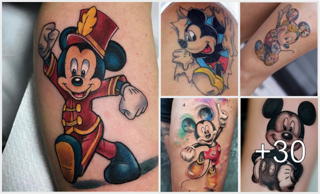 30 Ideas de Tatuajes de Mickey Mouse para hombres y mujeres
