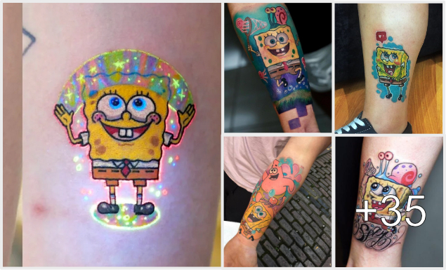 35 Mejores diseños de Tatuajes de Bob Esponja y su simbolismo 35 Mejores diseños de Tatuajes de Bob Esponja y su simbolismo