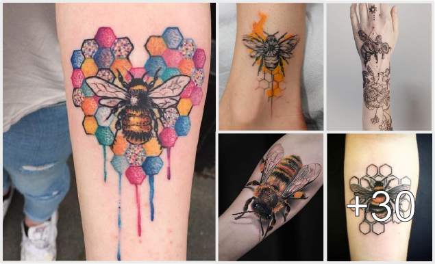 Diseños de tatuajes de abejas para mujer y su significado Diseños de tatuajes de abejas para mujer y su significado