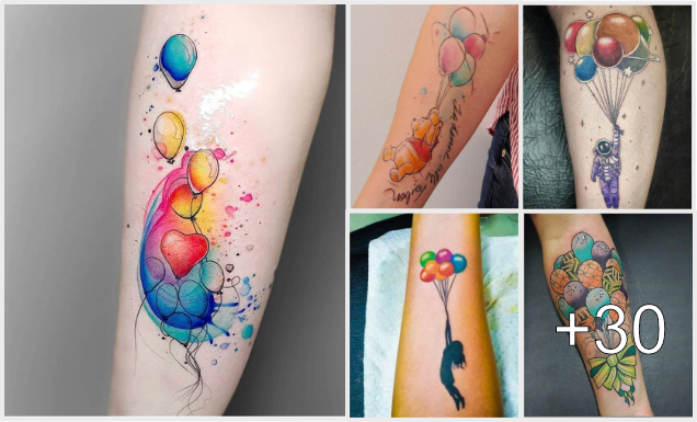 Ideas de tatuajes con globos Ideas de tatuajes con globos