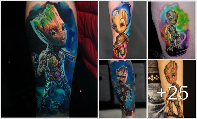 25 diseños de tatuajes Yo soy Groot